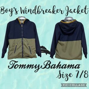 Boys Clothes Tommy Bahama Color Block Windbreaker Light Weight Jacket Size M 7/8